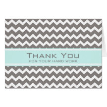 Grey Blue Chevron Employee Anniversary Card