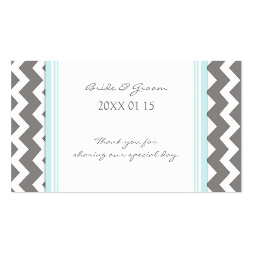 Grey Blue Chevron Wedding Favor Tags Business Card Templates (front side)