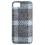 Grey & blue Tartan material Iphone 5 Case