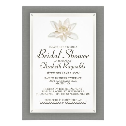 Grey Bridal Shower Invitations