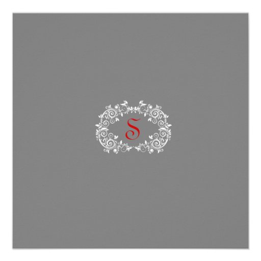 Grey Bridal Shower Wedding Gown Invitation