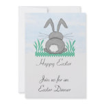 Grey Bunny Easter Dinner Invitation invitations