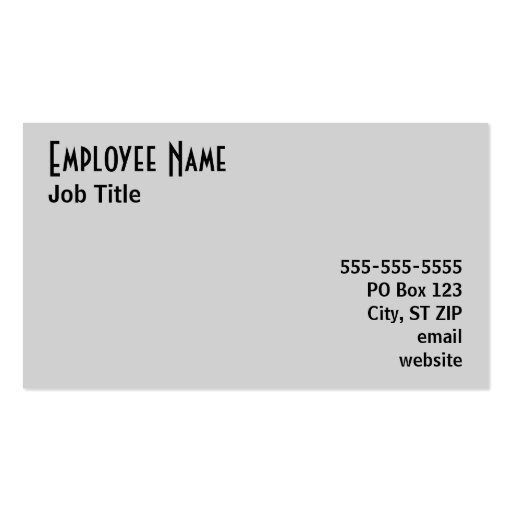 Grey Business Card (back side)