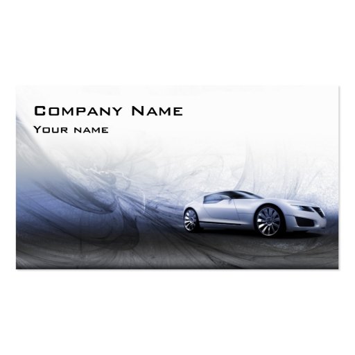 Grey Car In The Motion Business Card (front side)