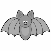 Grey Cartoon Bat Halloween Ornament Photo Cutouts