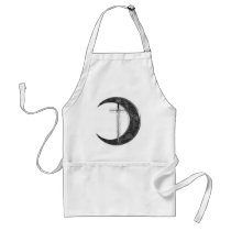 Grey Celtic Sword and Moon aprons