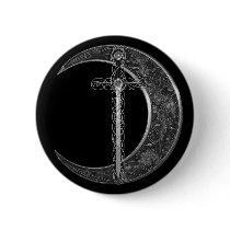Grey Celtic Sword and Moon Pin