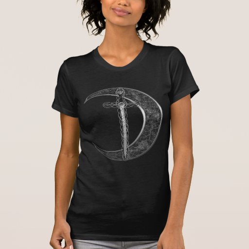 Grey Celtic Sword and Moon T Shirt