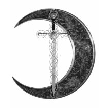 Grey Celtic Sword and Moon t-shirts