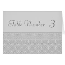 Grey Celtic Wedding Reception Table Cards