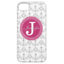 Grey Chandelier & Pink Monogram iPhone Case casemate cases