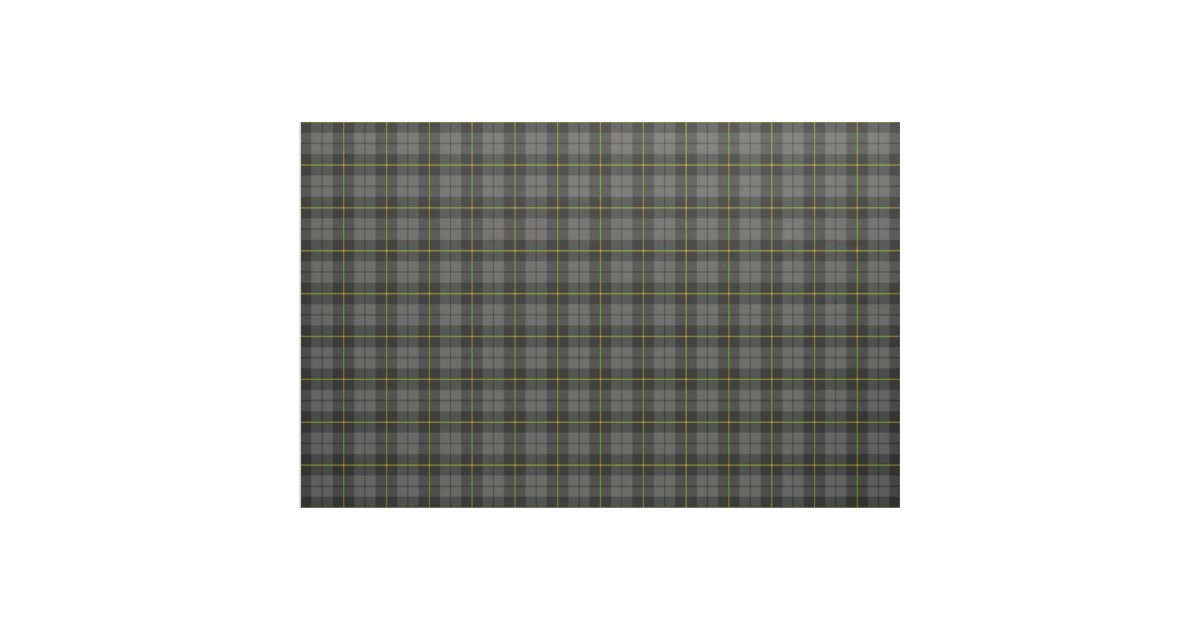 Grey Charcoal Black And Yellow Plaid Pattern Fabric Zazzle