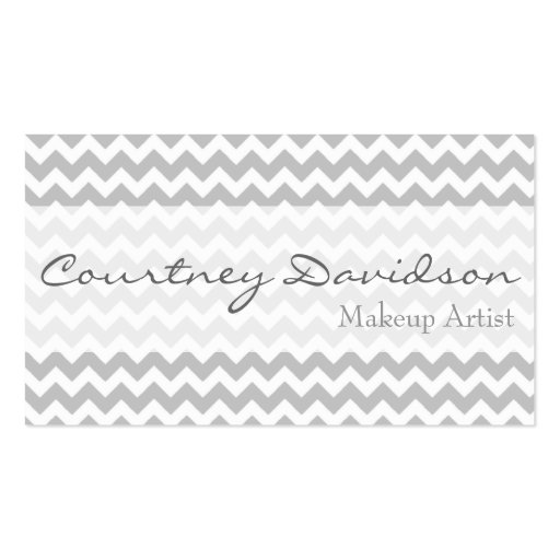 Grey Chevron Business Cards (front side)