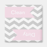 Grey Chevron Clean - Dirty Dishwasher Magnets