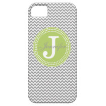Grey Chevron & Lime Monogram iPhone Case casemate cases