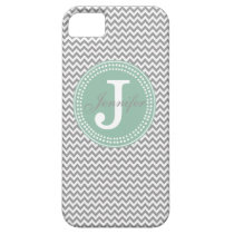 Grey Chevron & Mint Monogram iPhone Case casemate cases