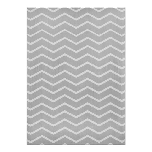 Grey Chevron Stripes Wedding Invitations