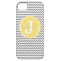 Grey Chevron & Yellow Monogram iPhone Case casemate cases