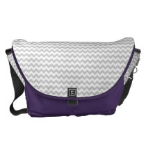 Grey Chevrons On White Amethyst Large Messenger Courier Bags at  Zazzle