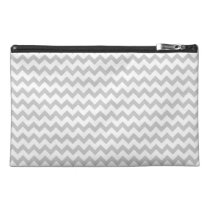 Grey Chevrons On White Bagette Travel Accessory Travel Accessory  Bag at Zazzle