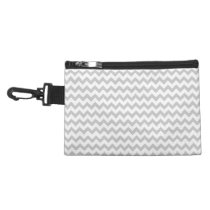 Grey Chevrons On White Clip On Accessory Bag at Zazzle