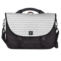Grey Chevrons On White on a Commuter Laptop Bag at Zazzle