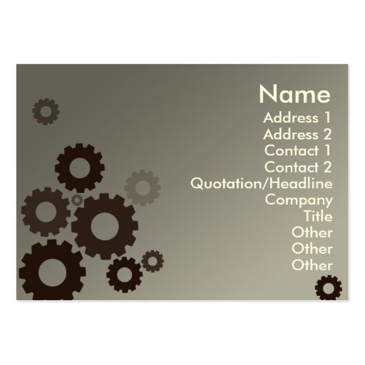 Grey Cogs - Chubby Business Card (front side)