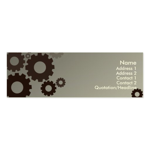 Grey Cogs - Skinny Business Card Templates (front side)