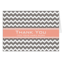 Grey Coral Chevron Employee Anniversary Card