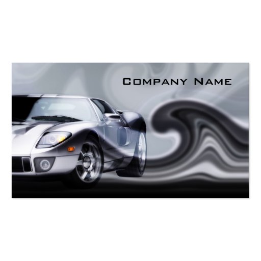 Grey Curved Sports Car Business Card (front side)