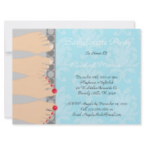 Grey Cute Spa Bachelorette Party Personalized Invitations