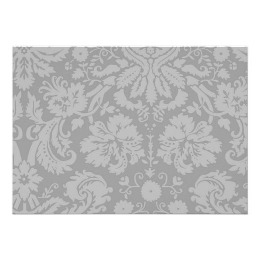 Grey Damask Bridal Shower Invitations