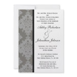 Grey Damask wedding invite