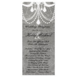 Grey Damask with White Chandielr Wedding Program rack cards