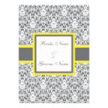 Grey Damask (yellow) Wedding Invitation