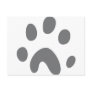 grey dog paw post cards