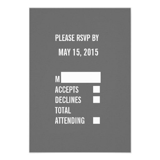 Grey Eat Drink Be Married Photo Wedding RSVP Personalized Invitation