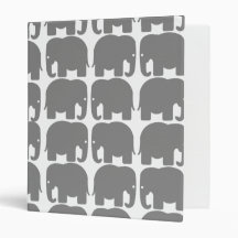 Grey Elephants Silhouette Binder