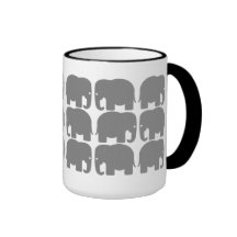 Grey Elephants Silhouette Mug