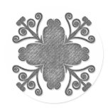 Grey Fabric Textured Scrolled Design Stickers