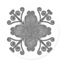 Grey Fabric Textured Scrolled Design Stickers by mrssocolov2 Grey Fabric Textured Scrolled Design Stickers