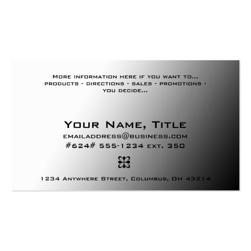 Grey Fade Design1 Business Cards (back side)