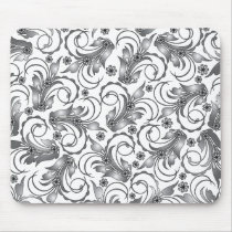 grey floral design mousepads