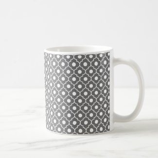 Grey Flower Argyle Pattern Coffee Mug