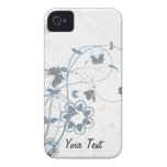 Grey Flowers Butterfly - Personalize casemate cases