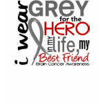 Grey For My Hero 2 Best Friend Brain Cancer Shirts