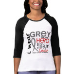 Grey For My Hero 2 Cousin Brain Cancer T Shirts