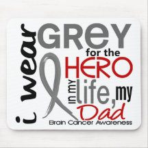 Grey For My Hero 2 Dad Brain Cancer Mousepads