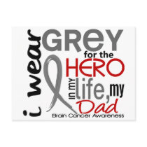 Grey For My Hero 2 Dad Brain Cancer Post Cards