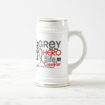 Grey For My Hero 2 Daughter Brain Cancer Coffee Mugs